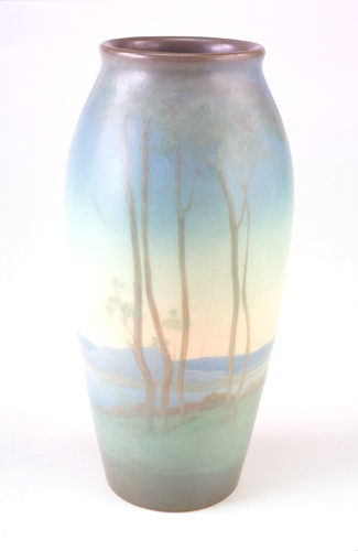 Appraisal: ROOKWOOD Scenic Vellum ovoid vase beautifully painted by Lorinda Epply