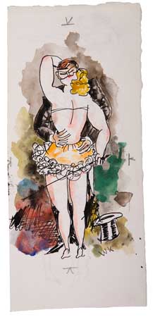 Appraisal: WALT KUHN Circus Ringleader and a Female Acrobat Watercolor on