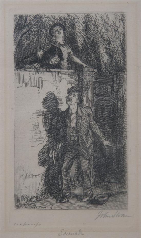 Appraisal: JOHN SLOAN American - SERENADE signed in pencil lower right