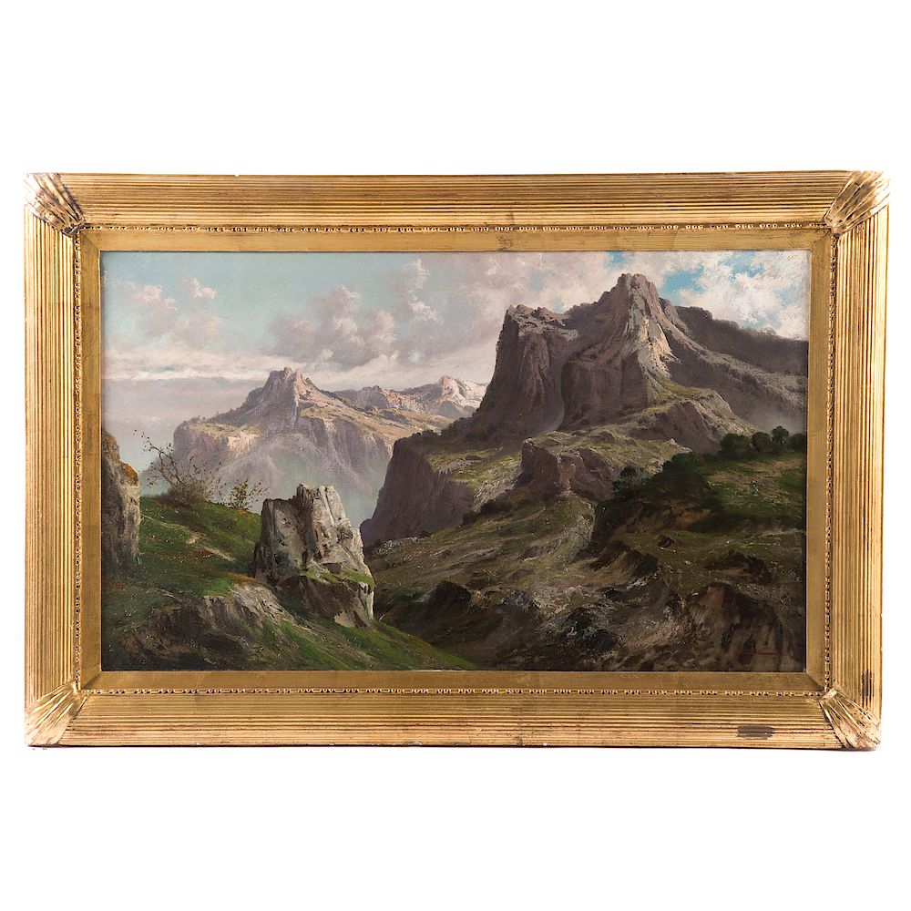 Appraisal: John Califano Mountainous Landscape oil Italian American - Oil on