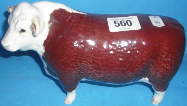 Appraisal: Beswick Hereford Bull A first Version chip to hoof ear