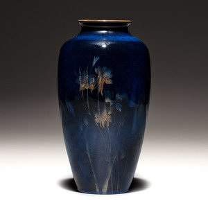 Appraisal: Harriet Wilcox for Rookwood Pottery American Black Opal Vase glazed