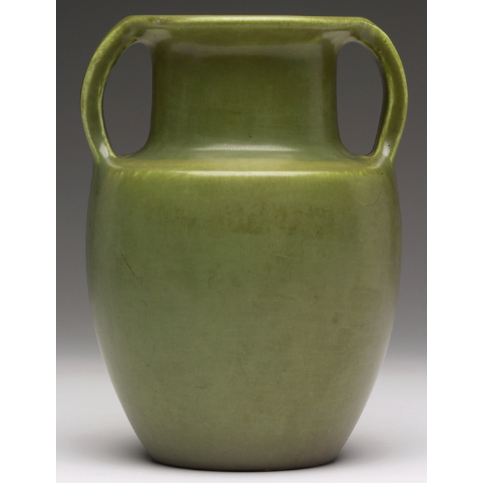 Appraisal: Rookwood vase double handled shape under a green and brown