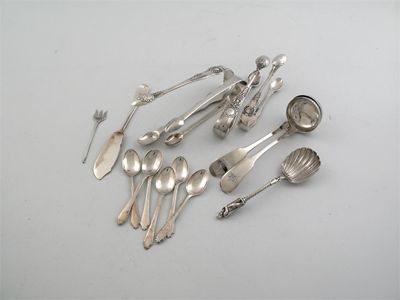 Appraisal: Mixed cutlery a pair of toddy ladles 'J B' by