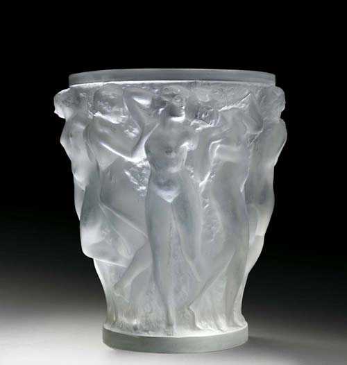 Appraisal: VASE Lalique Bacchantes ca Mould pressed colourless glass with matt