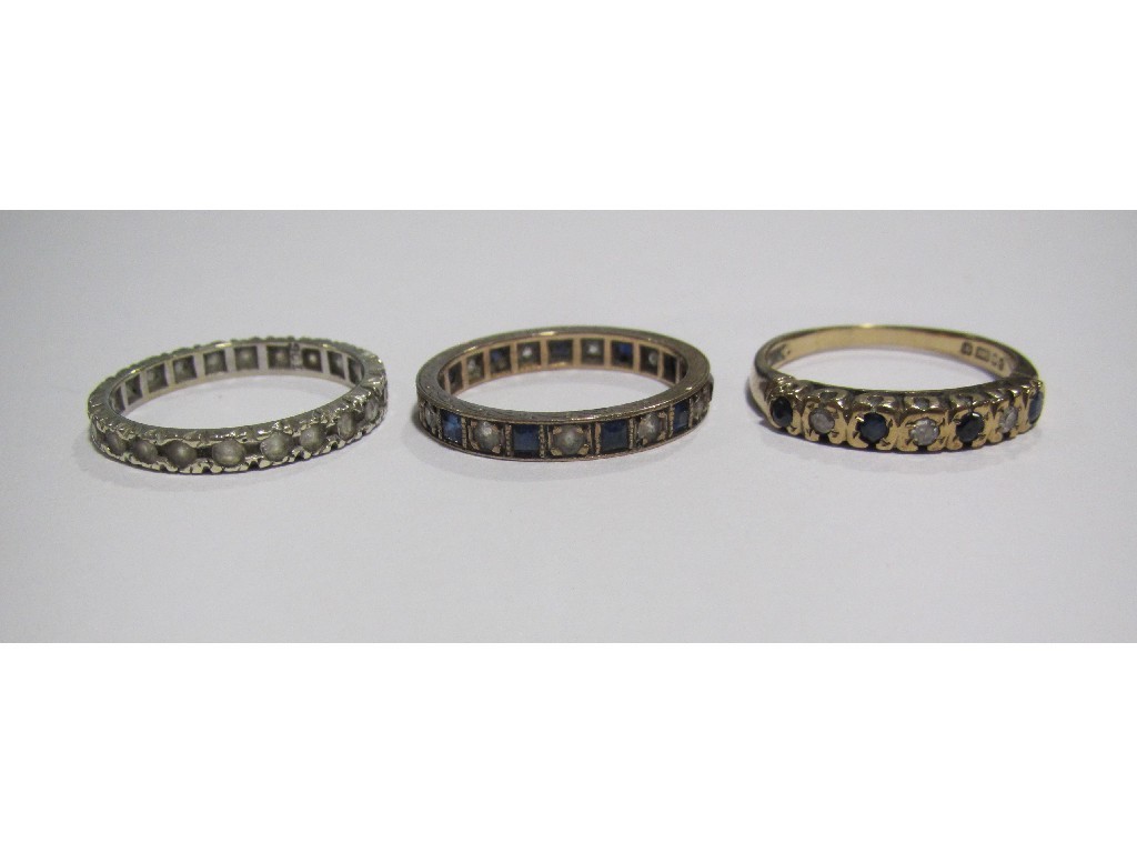 Appraisal: Lot comprising three gold eternity rings to include ct gold