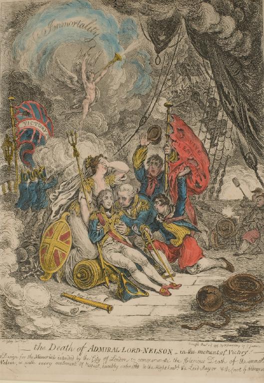 Appraisal: AFTER JAMES GILLRAY - THE DEATH OF ADMIRAL LORD NELSON