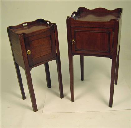 Appraisal: Two George III mahogany pot cupboards late th century Each