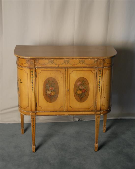 Appraisal: A th C Painted French Two-door Commode painted gold with