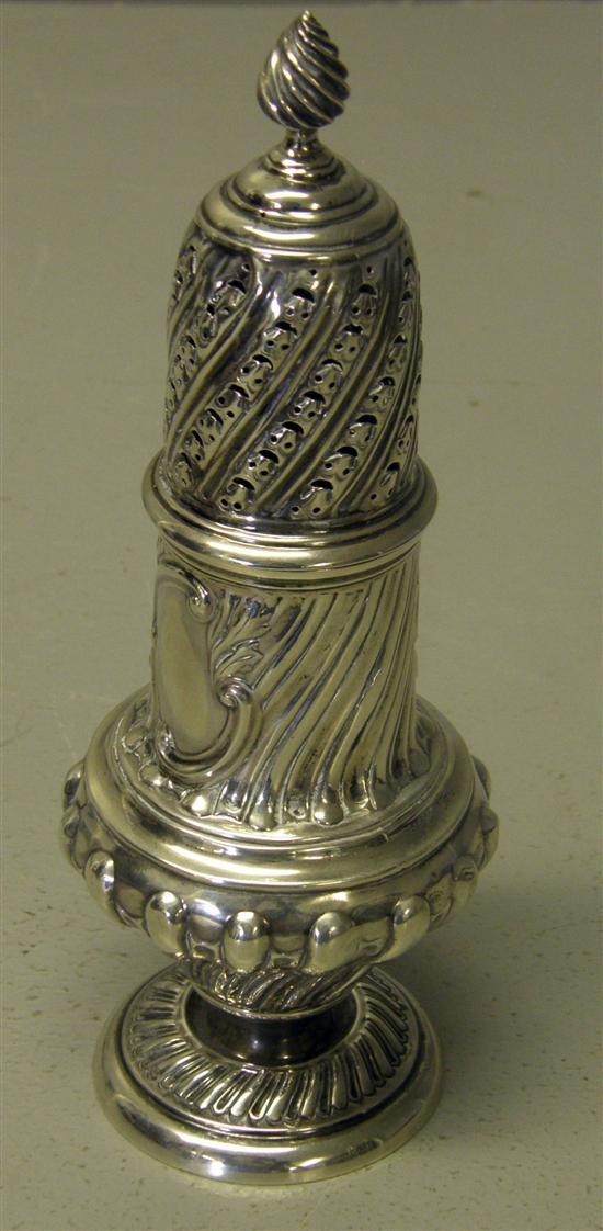 Appraisal: Edward VII silver sugar sifter with pierced and embossed gadrooned