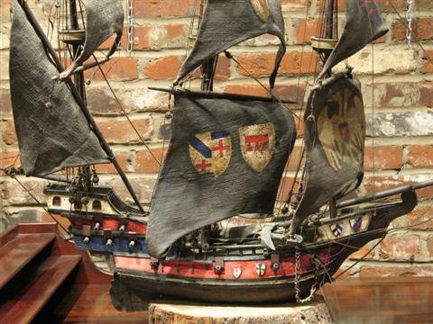 Appraisal: EUROPEAN CARVED SQUARE RIG SHIP MODEL SHIP Probably late th