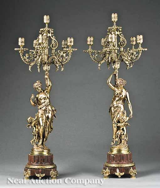 Appraisal: A Fine Pair of Napoleon III Gilt Bronze Seven Light