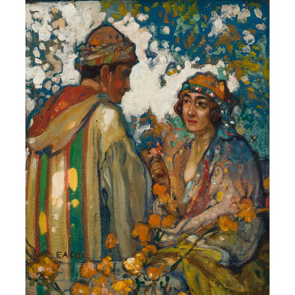 Appraisal: ELIJAH ALBERT COX BRITISH - THE FLOWER SELLER oil on