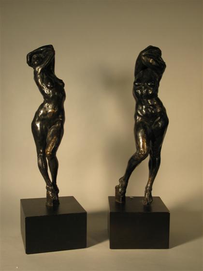 Appraisal: GARY WEISMAN american b pair of standing nudes FEMALE FIGURES