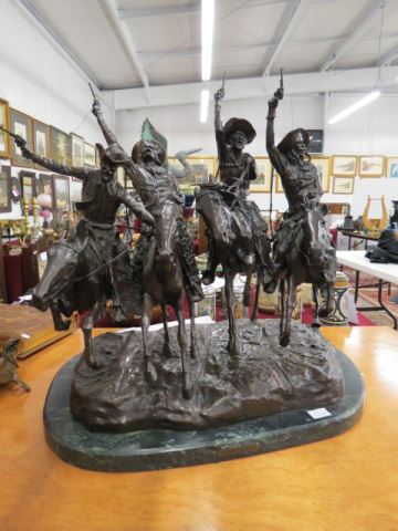 Appraisal: Large Frederick Remington Bronze Coming Thru The Rye a finely