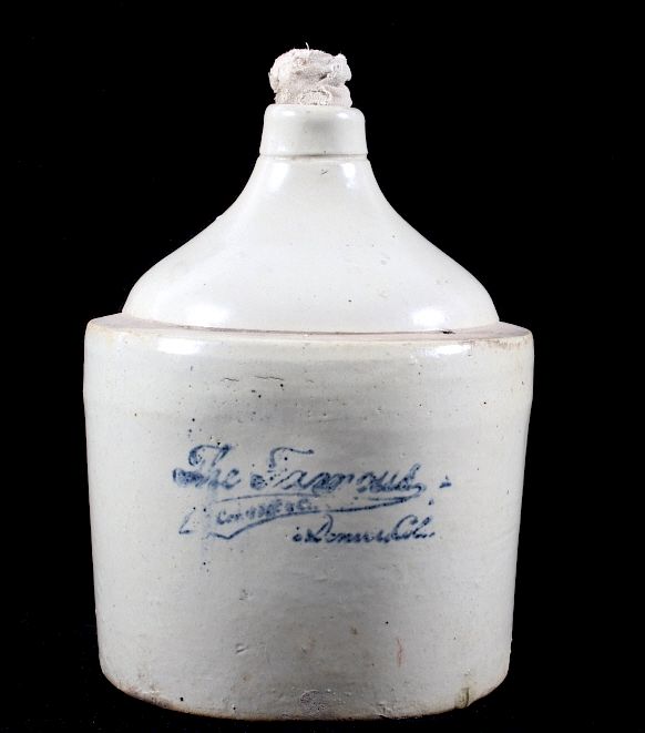 Appraisal: Large 'The Famous' Whiskey Crock Jug Featured in this lot