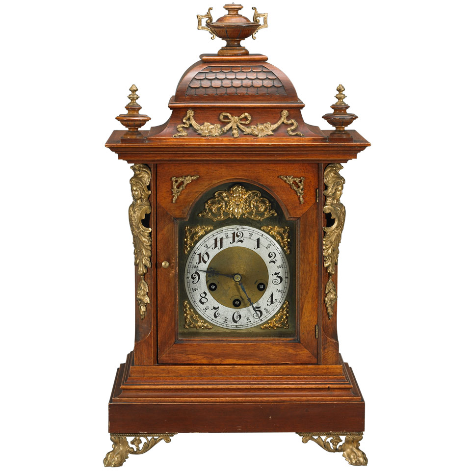 Appraisal: Junghans Ormolu Mounted Walnut Bracket Clock c the gilt brass