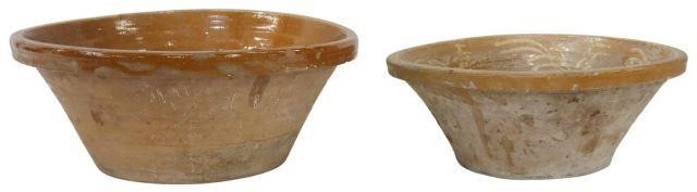 Appraisal: lot of Spanish terracotta bowls having glazed interiors one with