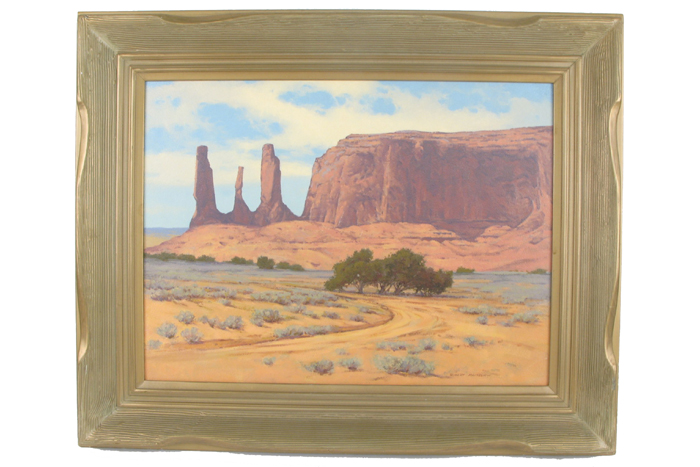 Appraisal: ROBERT L KNUDSON OIL ON MASONITE Arizona born The Three