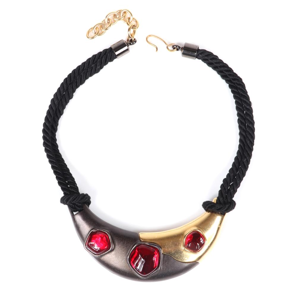 Appraisal: YVES SAINT LAURENT YSL DESIGNER COUTURE CHOKER NECKLACE WITH MIXED