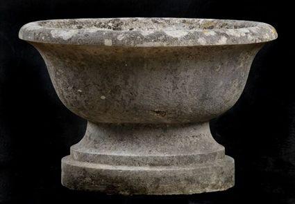 Appraisal: FRENCH LIMESTONE OVAL URN x in Christie's lot This lot