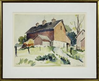 Appraisal: Doris Barsky Kreindler - American The Barn watercolor signed and