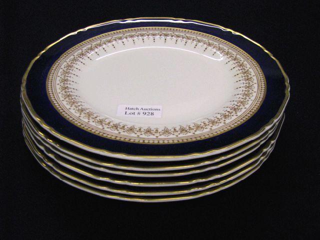 Appraisal: Royal Worcester Porcelain Dessert or salad plates cobalt gold Regency