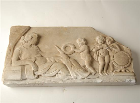 Appraisal: Romanesque Composition Frieze of Reclining Woman with Putti H L