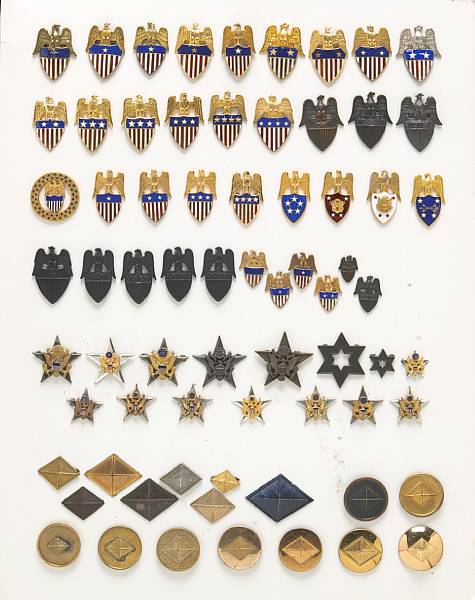 Appraisal: A group of various branch insignia Aides-de-camp Chief-of-Staff General Staff