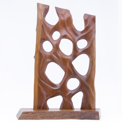 Appraisal: JAMES MARTIN Walnut sculpture on free-form walnut base Signed JAMES