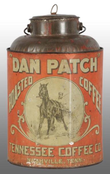 Appraisal: Tin Dan Patch Coffee Can Description Original lid and handle