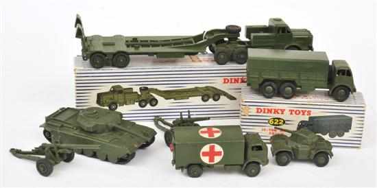 Appraisal: DINKY TANK TRANSPORTER military green and Dinky Ton Army Truck