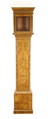 Appraisal: A modern walnut veneered longcase with an inch aperture and