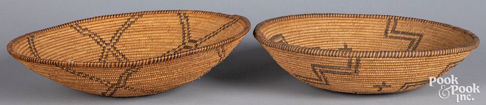 Appraisal: Two Native American Apache Indian tray baskets Two Native American