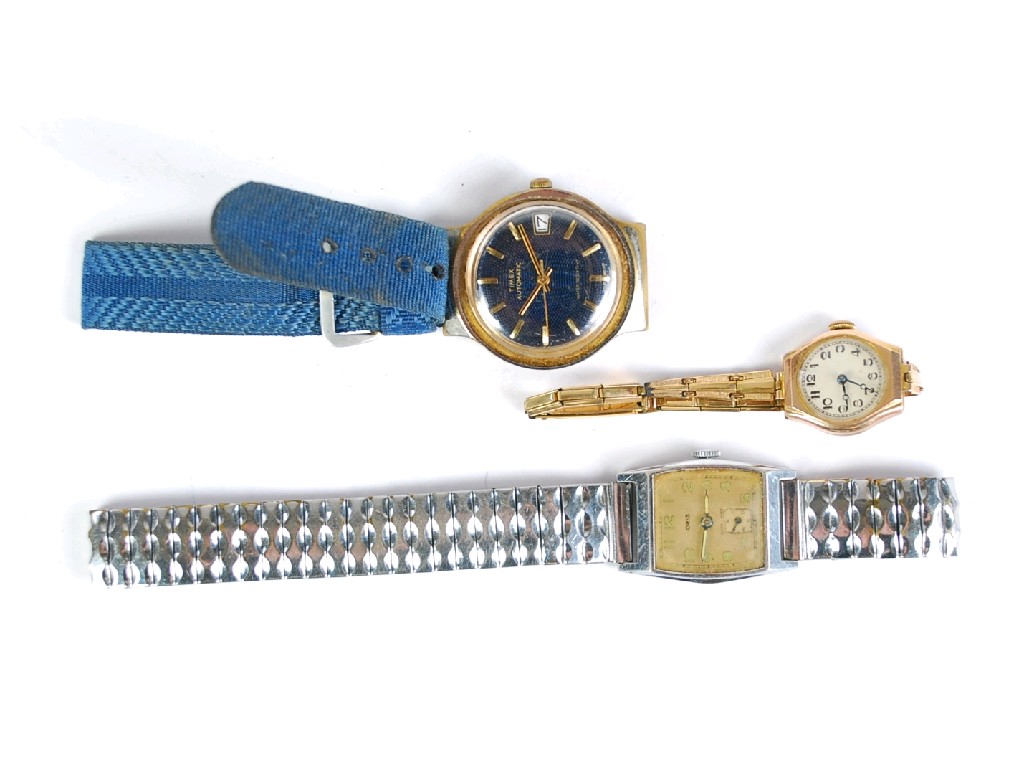 Appraisal: LADY'S PROBABLY RONSON ct GOLD WRIST WATCH with jewel movement