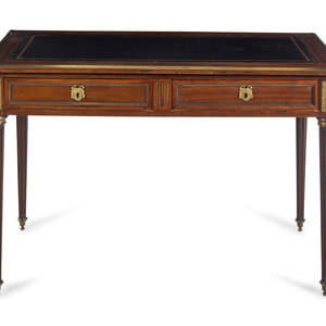 Appraisal: A Louis XVI Style Brass Mounted Mahogany Bureau Plat th