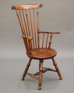 Appraisal: Philadelphia fan back Windsor armchair An th century Philadelphia fan