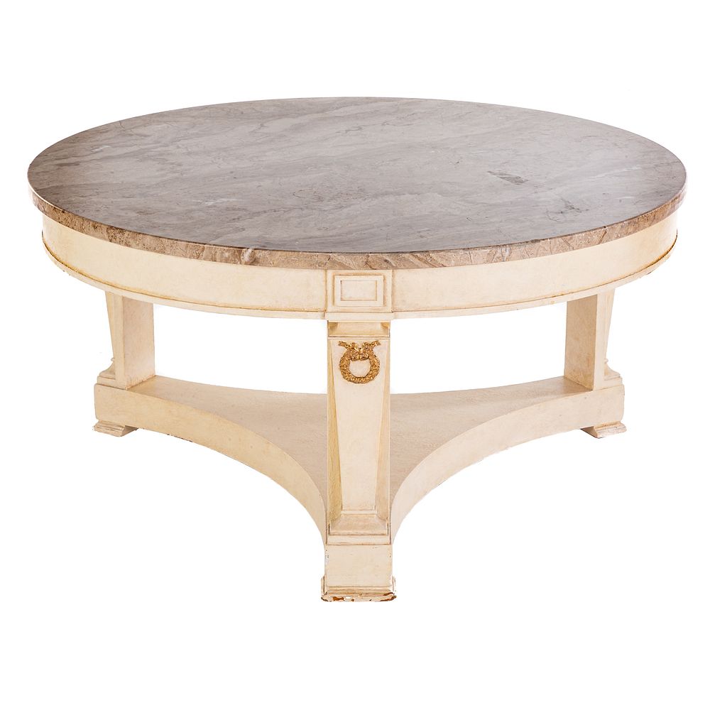 Appraisal: Round Marble Top Coffee Table By Kaplan furniture company part