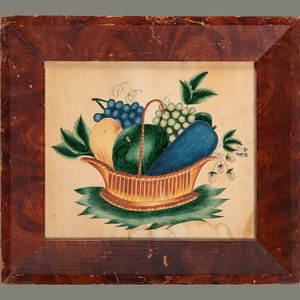 Appraisal: American School th Century Still Life of Fruit in Basket