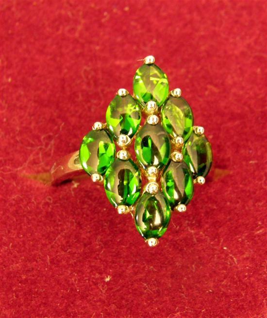 Appraisal: Green gem stone set gold ring ct