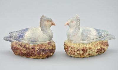 Appraisal: A Pair of Early Staffordshire Pearlware Dove Tureens Each tureen