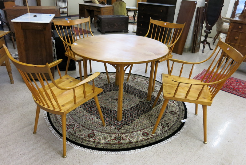 Appraisal: KEN SADLER CUSTOM ALDER WOOD DINING TABLE AND CHAIR SET