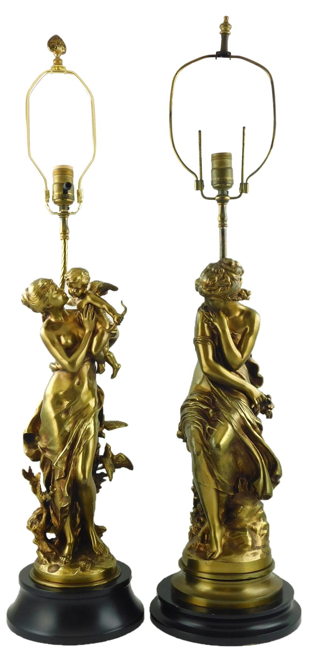 Appraisal: Pair of bronzes after Mathurin Moreau French - electrified as