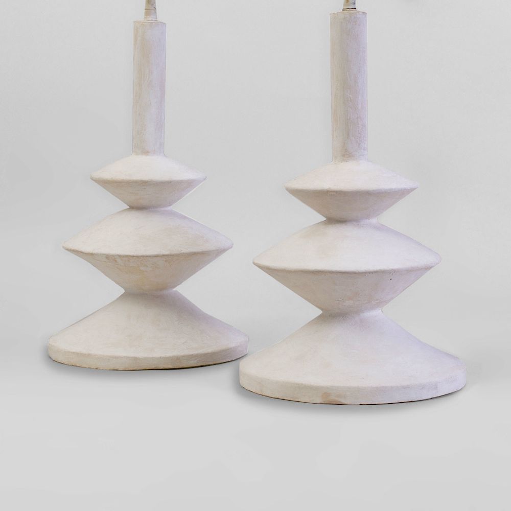 Appraisal: Pair of Modern Plaster Table Lamps in the Style of