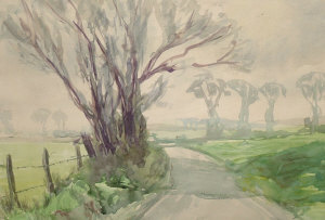 Appraisal: Uden Brangwyn mid-late th century- Country road watercolour signed x