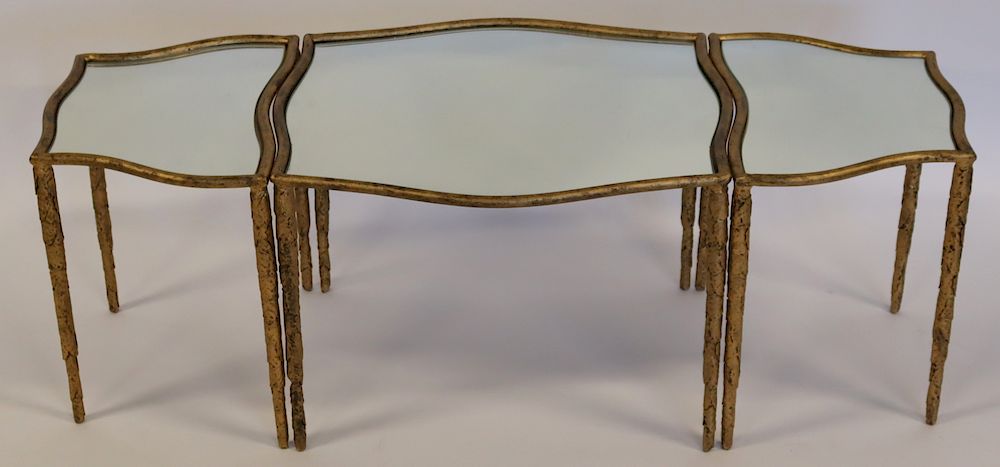 Appraisal: Maison Bagues Style Piece Gilt Metal Coffee Table Great quality