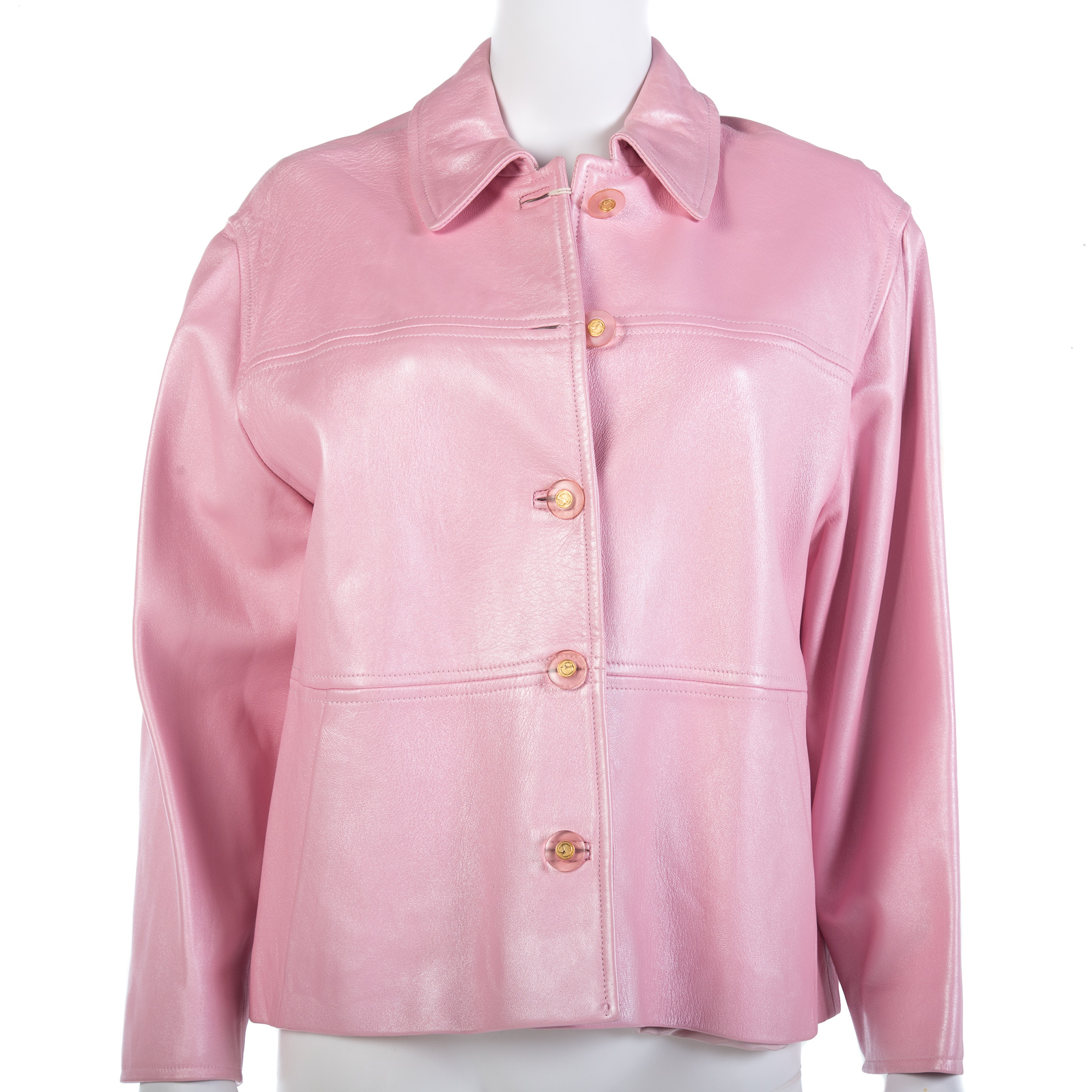 Appraisal: ST JOHN PINK LEATHER JACKET without size label