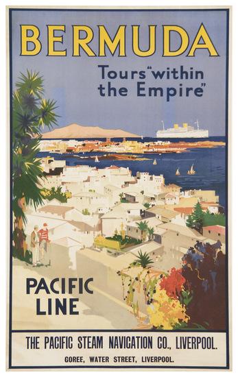 Appraisal: ANONYMOUSBERMUDA TOURS WITHIN THE EMPIRE PACIFIC LINE Lithograph in colors