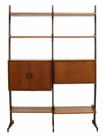 Appraisal: Italian mid-century modern two-unit bookcase c s rising on three