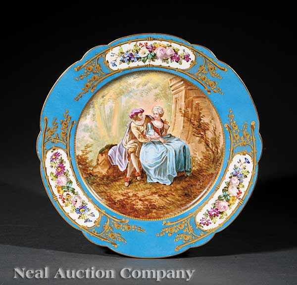 Appraisal: A Louis Philippe S vres Porcelain Plate marked painted reserve